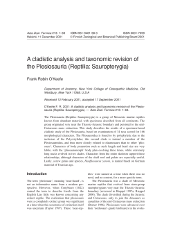 A cladistic analysis and taxonomic revision of the Plesiosauria