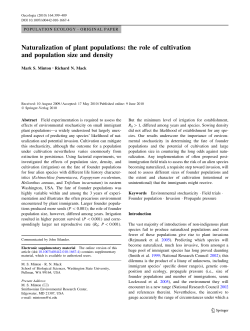 Naturalization of plant populations: the role of cultivation and