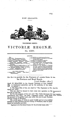 36 Victoriae 1872 No 24 The Payments to Provinces