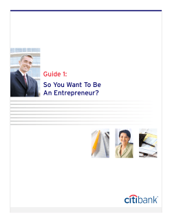 Guide 1: So You Want To Be An Entrepreneur?
