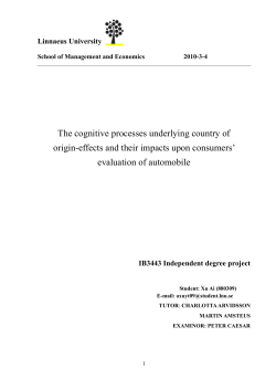 The cognitive processes underlying country of origin