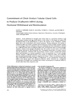 Commitment of Chick Oviduct Tubular Gland Cells