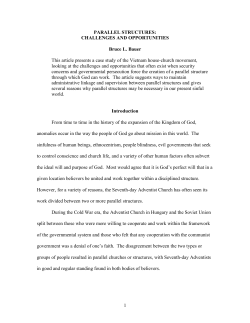 1 PARALLEL STRUCTURES: CHALLENGES AND