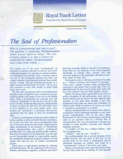 The Soul of Professionalism
