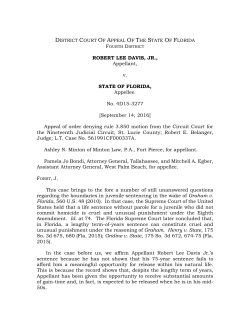 4D15-3277-Robert Lee Davis, Jr., v. State of Florida