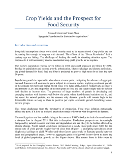 Crop Yields and the Prospect for Food Security