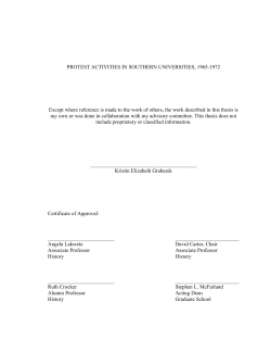 PROTEST ACTIVITIES IN SOUTHERN UNIVERSITIES, 1965