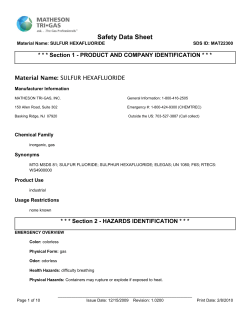 Sulfur hexafluoride (SF6) - Research Service Centers