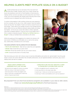 helping clients meet myplate goals on a budget