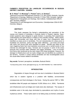 Farmers perception on landslide problems in Manjiya County