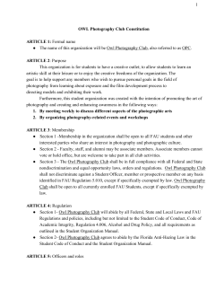1 OWL Photography Club Constitution ARTICLE 1: Formal name