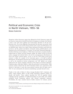 Political and Economic Crisis in North Vietnam, 1955&ndash;56