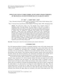 EFFECTS OF CONTACT FORCE MODEL ON DYNAMICS