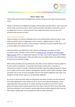 I Shoot, I Write, I Post