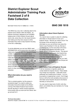 The DESA has a key role in collecting data for the Explorer Scout