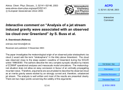 Interactive comment on &ldquo;Analysis of a jet stream induced gravity