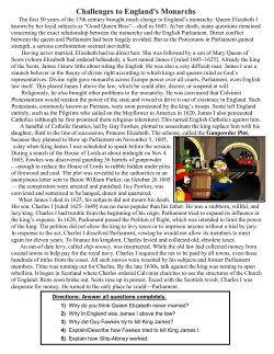 Challenges to England`s Monarchs