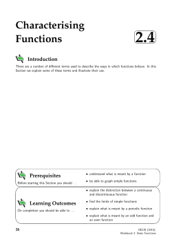 Characterising Functions