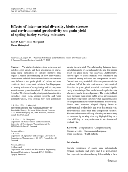 Effects of inter-varietal diversity, biotic stresses and environmental