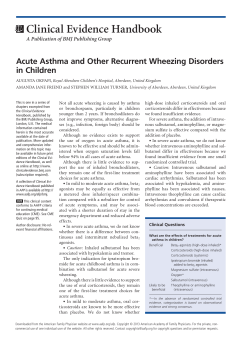 Acute Asthma and Other Recurrent Wheezing Disorders in