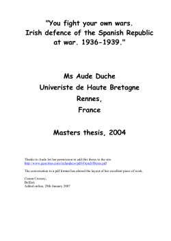"You fight your own wars. Irish defence of the Spanish Republic at