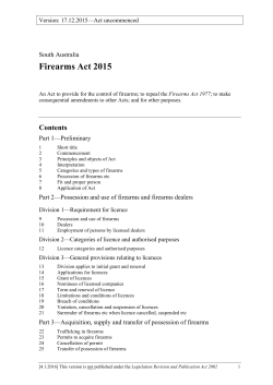 Firearms Act 2015 - South Australian Legislation