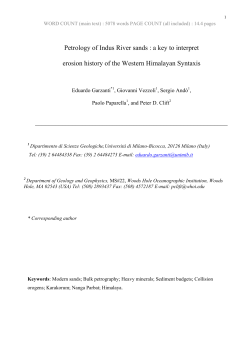 Petrology of Indus River sands : a key to interpret erosion history of
