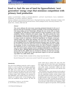 Food vs. fuel: the use of land for lignocellulosic next generation