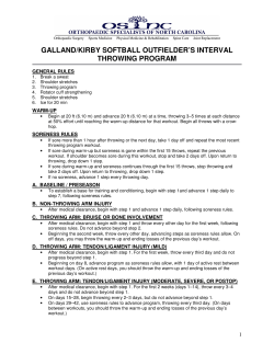 Outfielder`s Interval Throwing Program