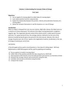 Calculus I: Understanding the Concept of Rate of Change Prof. Sami