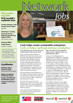 Carly helps create sustainable enterprises Carly yn helpu i gefnogi