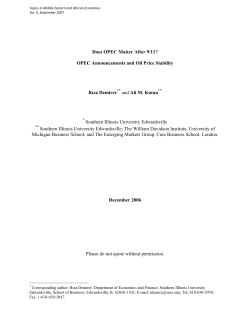 Does OPEC Matter After 9/11? - Topics in Middle Eastern and North