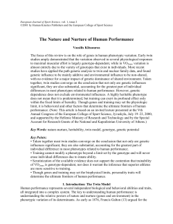 Nature and Nurture of Human Performance
