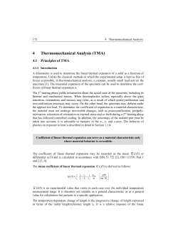 4 Thermomechanical Analysis (TMA)
