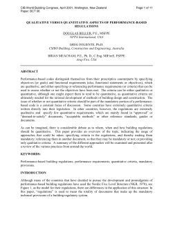 qualitative versus quantitative aspects of performance