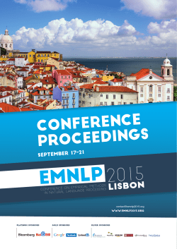 Proceedings of the 2015 Conference on Empirical Methods in
