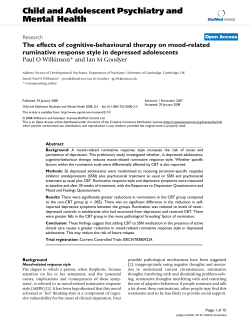 The effects of cognitive-behavioural therapy on mood