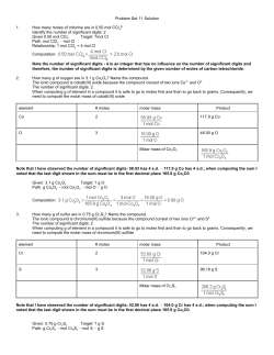 Problem Set 11 Solution 1. How many moles of chlorine are in 0,50