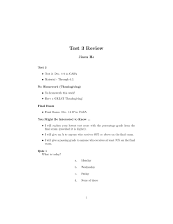 Test 3 Review