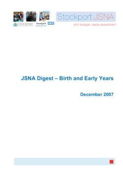 JSNA Digest &ndash; Birth and Early Years