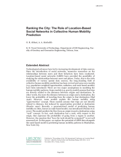 Ranking the City - LBS2016 – 13th International Conference on