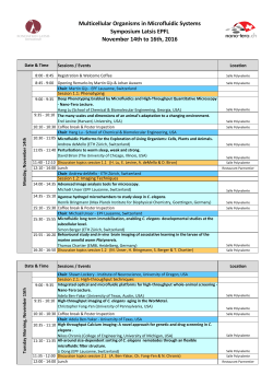 Multicellular Organisms in Microfluidic Systems Symposium Latsis