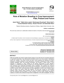 Role of Mutation Breeding in Crop Improvement