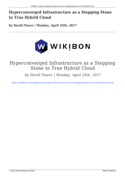 Hyperconverged Infrastructure as a Stepping Stone