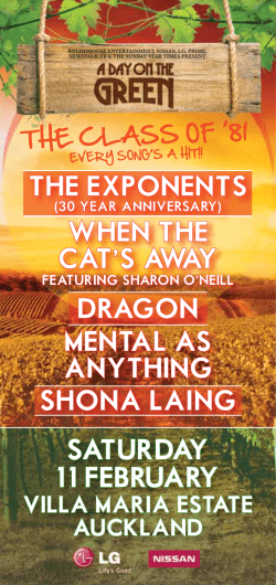 SATURDAY 11 FEBRUARY THE EXPONENTS WHEN THE CAT`S