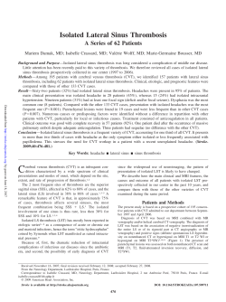 Isolated Lateral Sinus Thrombosis