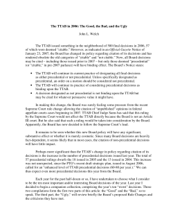 The TTAB in 2006: The Good, the Bad, and the Ugly John L. Welch