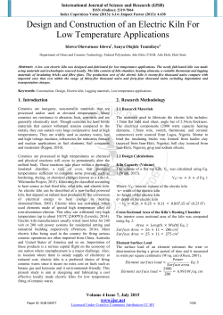 Design and Construction of an Electric Kiln For Low Temperature