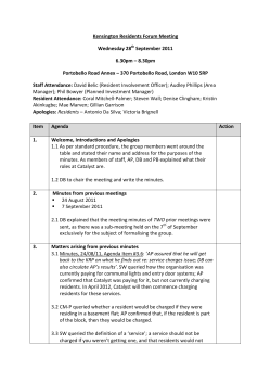 Kensington Residents Forum Meeting