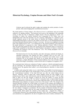 Historical Psychology, Utopian Dreams and